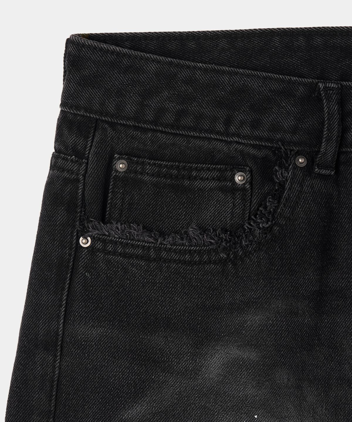 메종미네드(MAISON MINED) HAND PAINT FADED DENIM PANTS BLACK