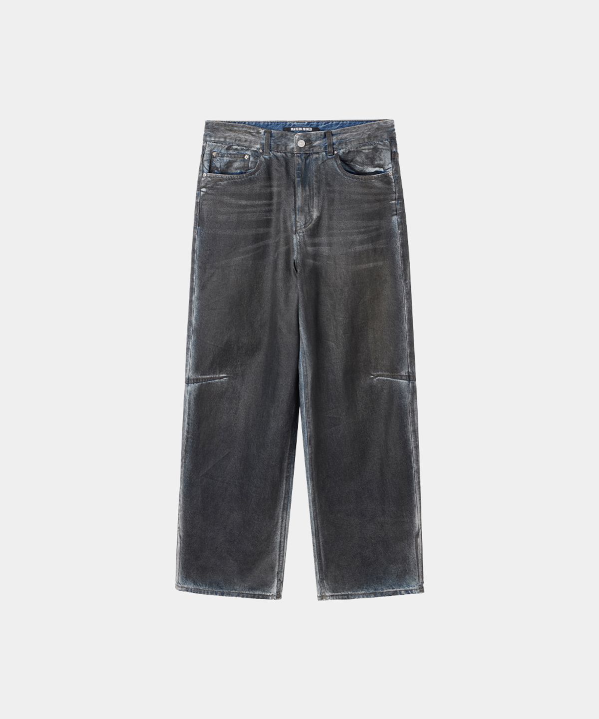 메종미네드(MAISON MINED) DARK WAX COATED DENIM PANTS BLUE