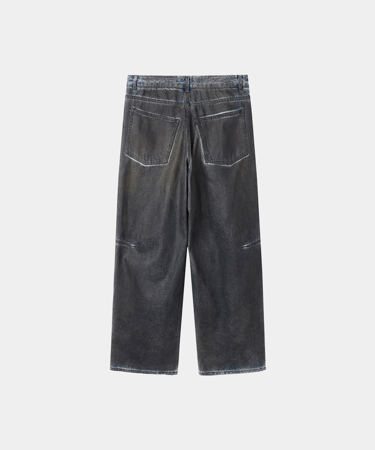 메종미네드(MAISON MINED) DARK WAX COATED DENIM PANTS BLUE