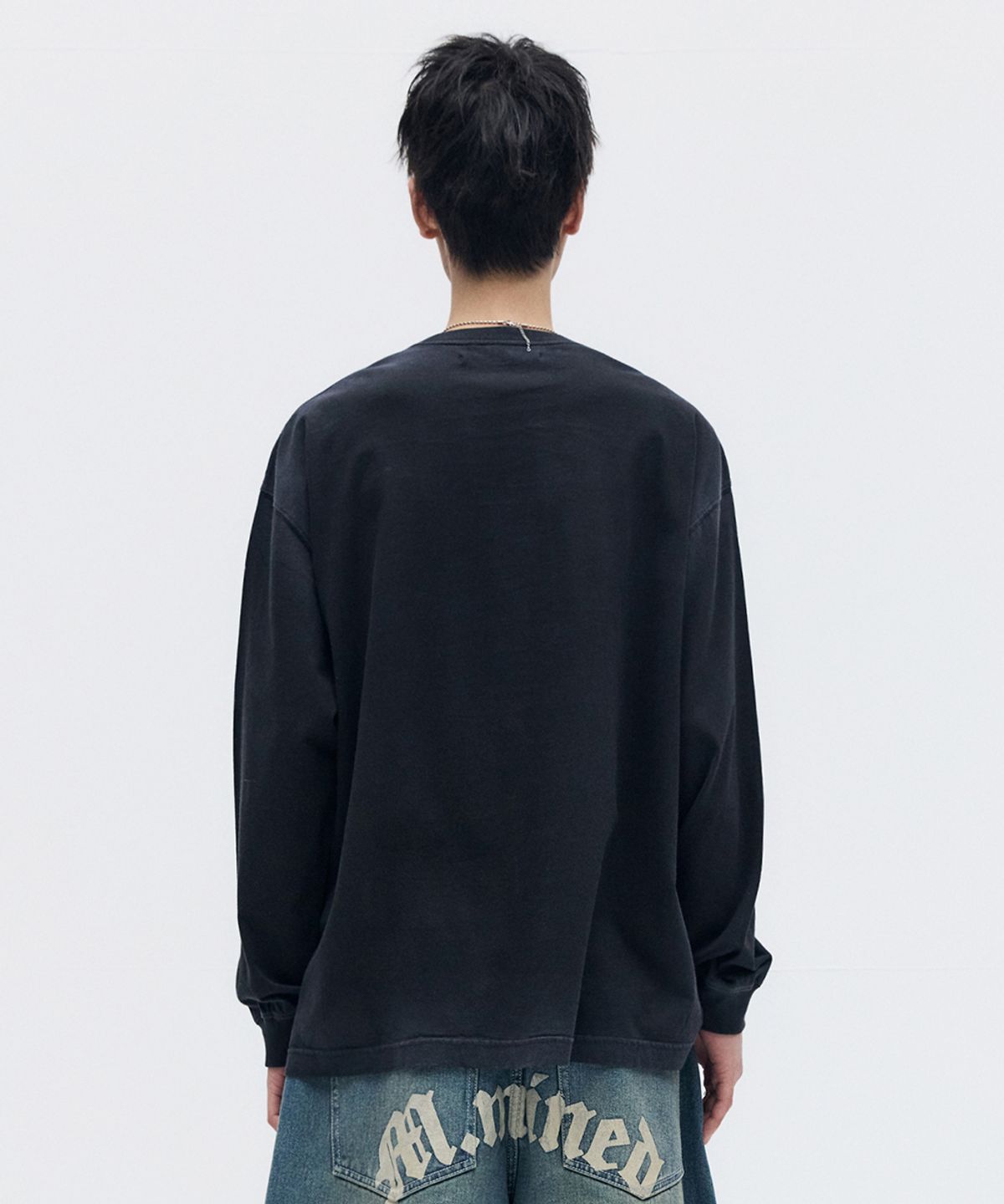 메종미네드(MAISON MINED) CELTIC CROSS LONG SLEEVE WASHED BLACK