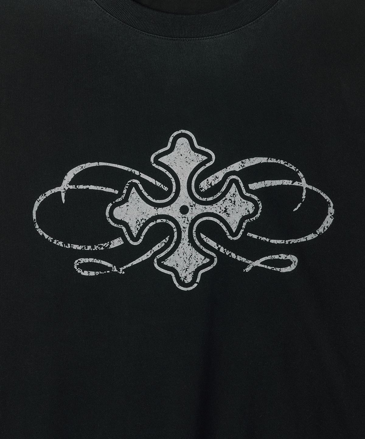 메종미네드(MAISON MINED) CELTIC CROSS LONG SLEEVE WASHED BLACK