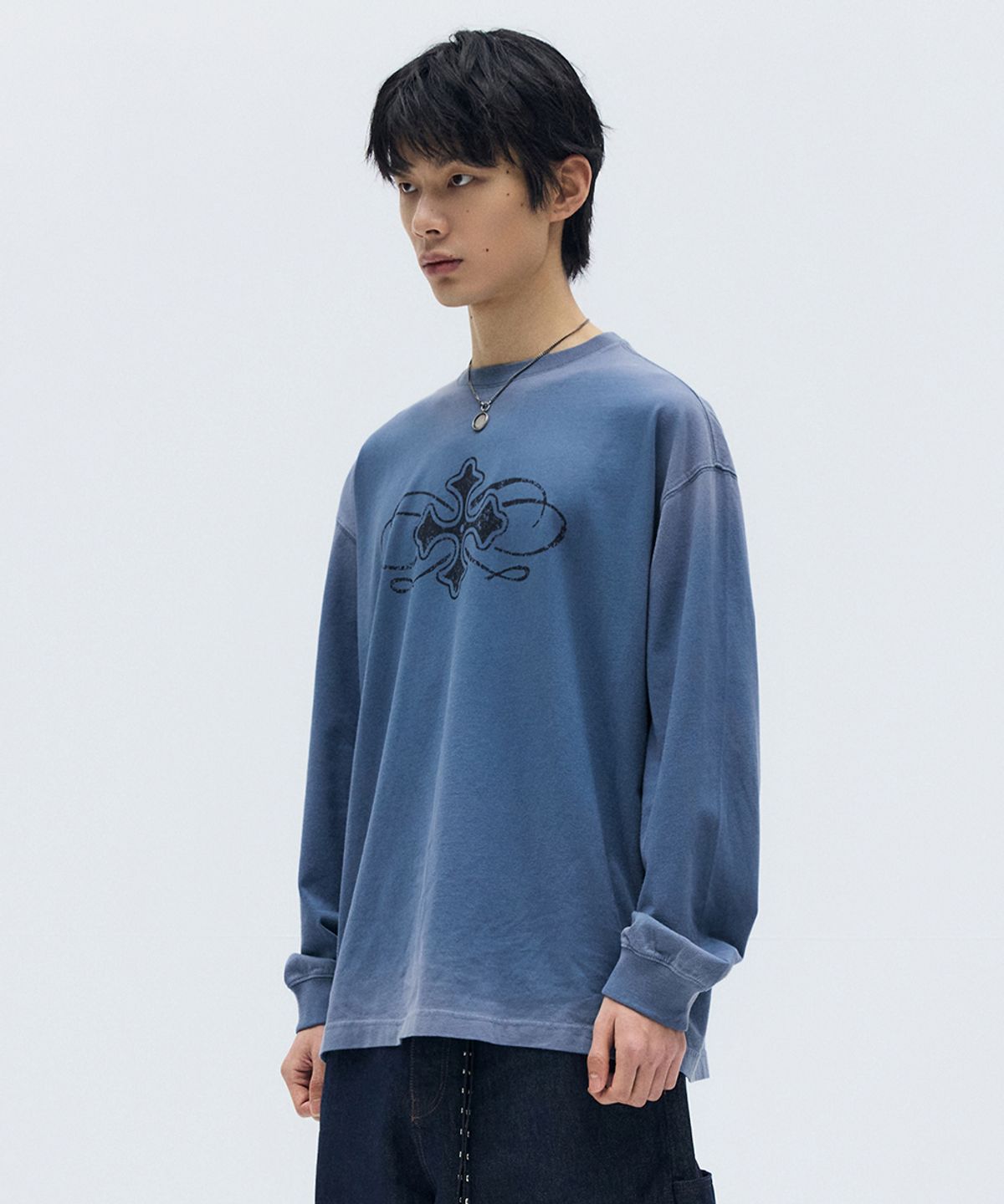 메종미네드(MAISON MINED) CELTIC CROSS LONG SLEEVE BLUE