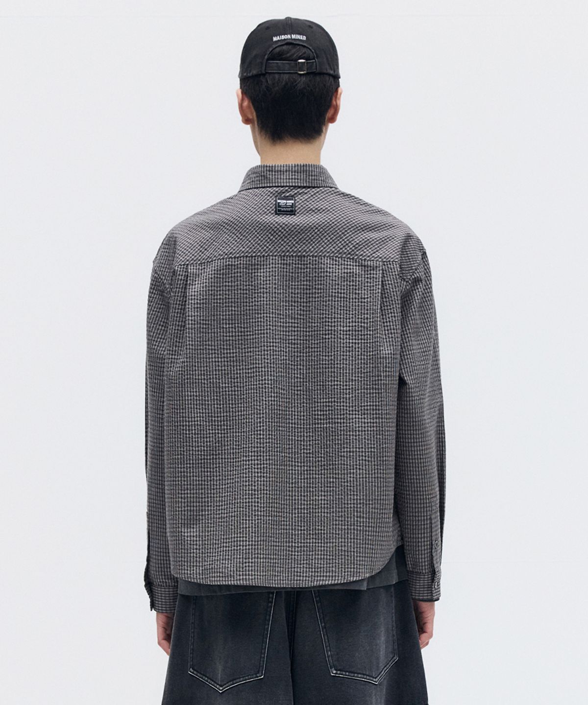메종미네드(MAISON MINED) METEOR CROP CHECK SHIRT CHARCOAL