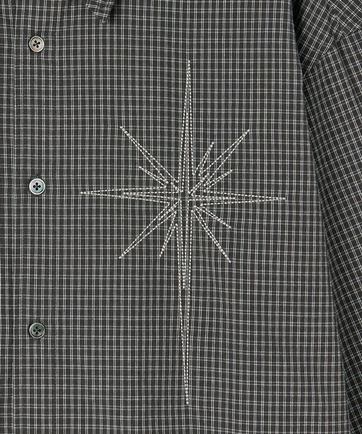 메종미네드(MAISON MINED) METEOR CROP CHECK SHIRT CHARCOAL