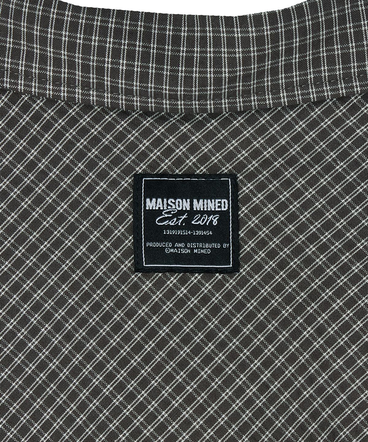 메종미네드(MAISON MINED) METEOR CROP CHECK SHIRT CHARCOAL