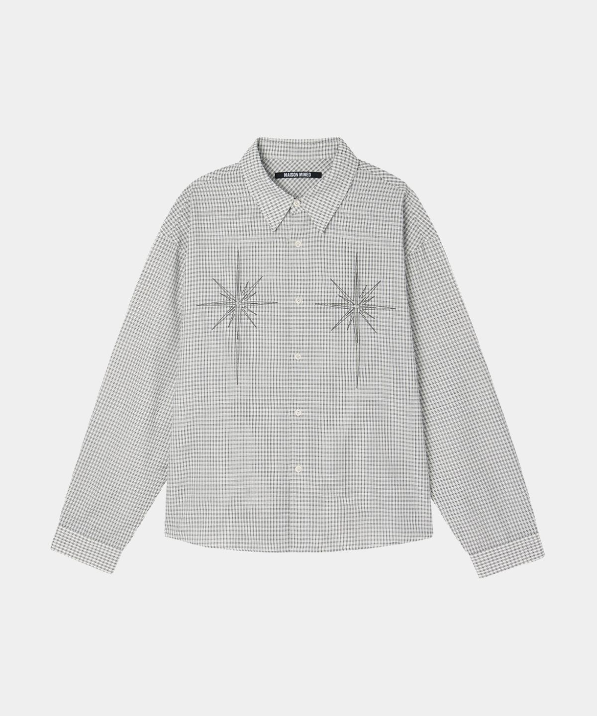 메종미네드(MAISON MINED) METEOR CROP CHECK SHIRT WHITE