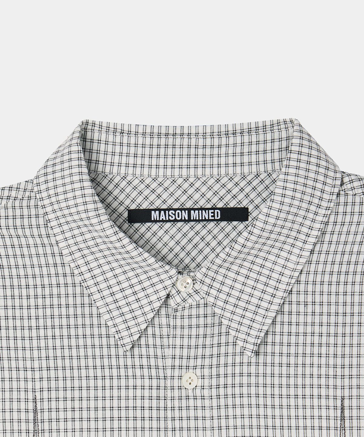 메종미네드(MAISON MINED) METEOR CROP CHECK SHIRT WHITE