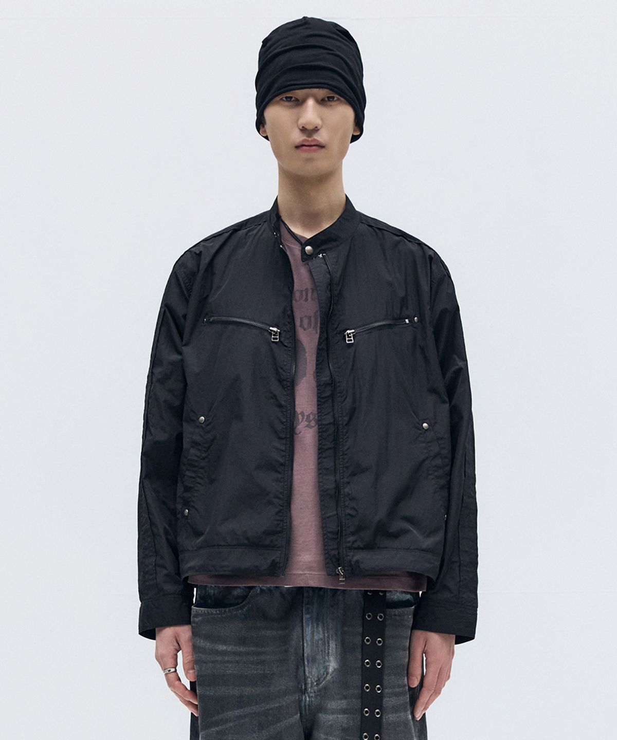 메종미네드(MAISON MINED) LIGHT-WEIGHT RIDER JACKET BLACK