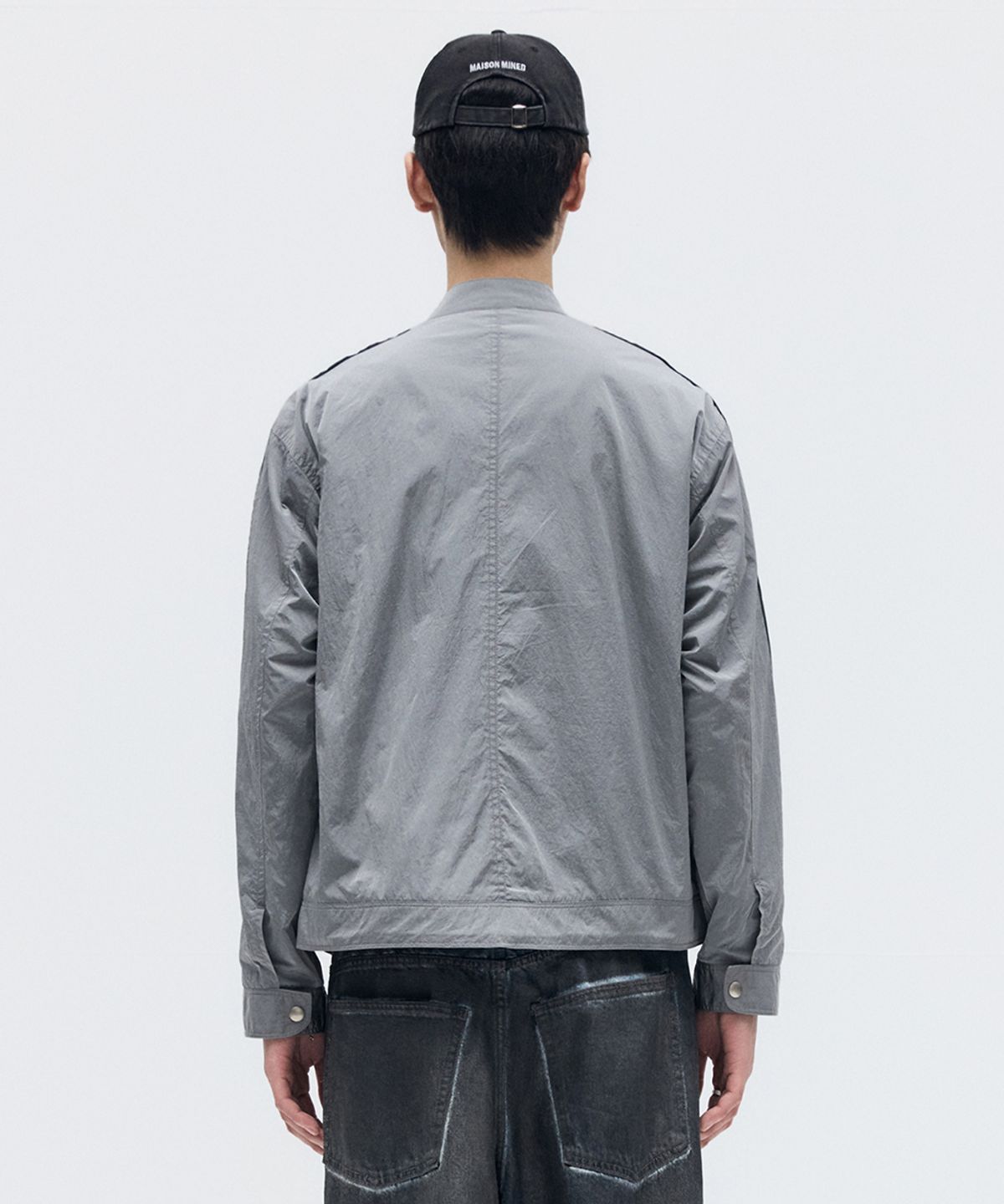메종미네드(MAISON MINED) LIGHT-WEIGHT RIDER JACKET LIGHT GRAY