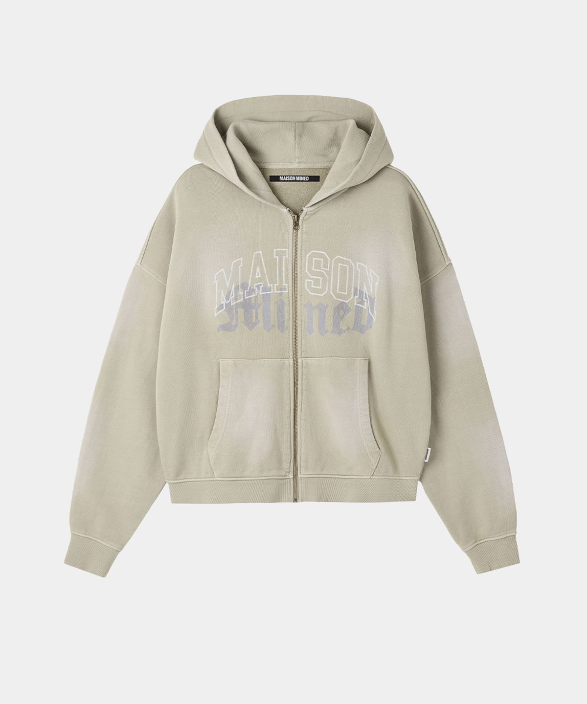 메종미네드(MAISON MINED) WASHED CROP HOOD ZIP-UP BEIGE