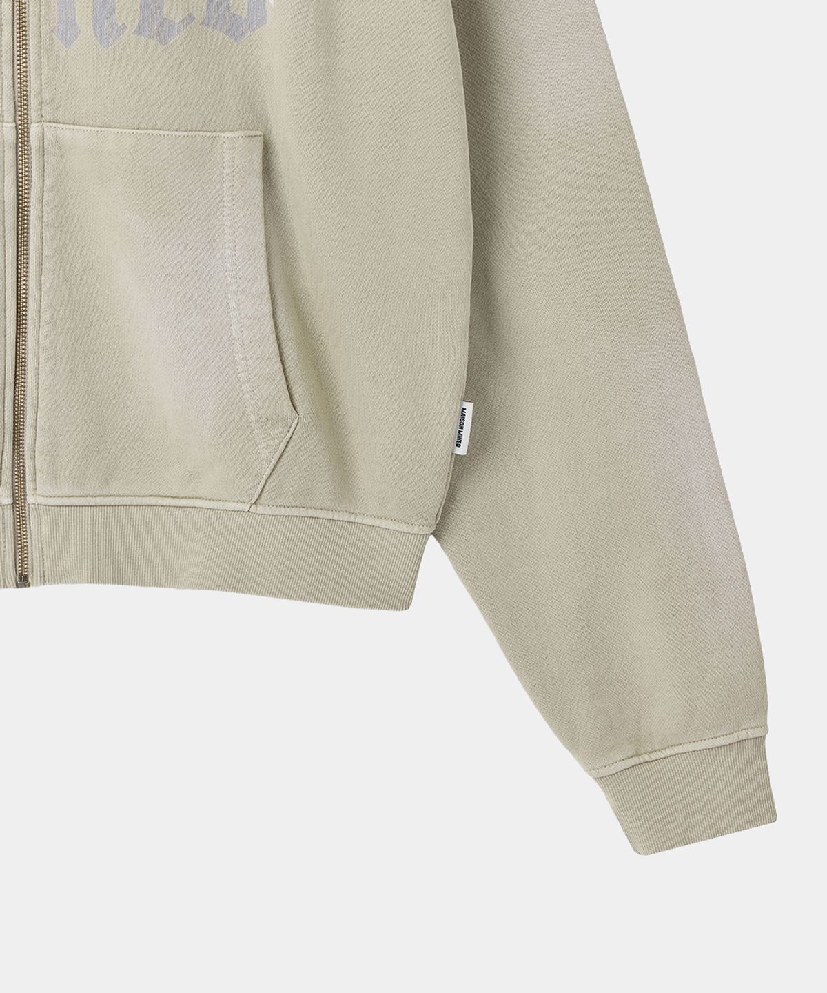 메종미네드(MAISON MINED) WASHED CROP HOOD ZIP-UP BEIGE