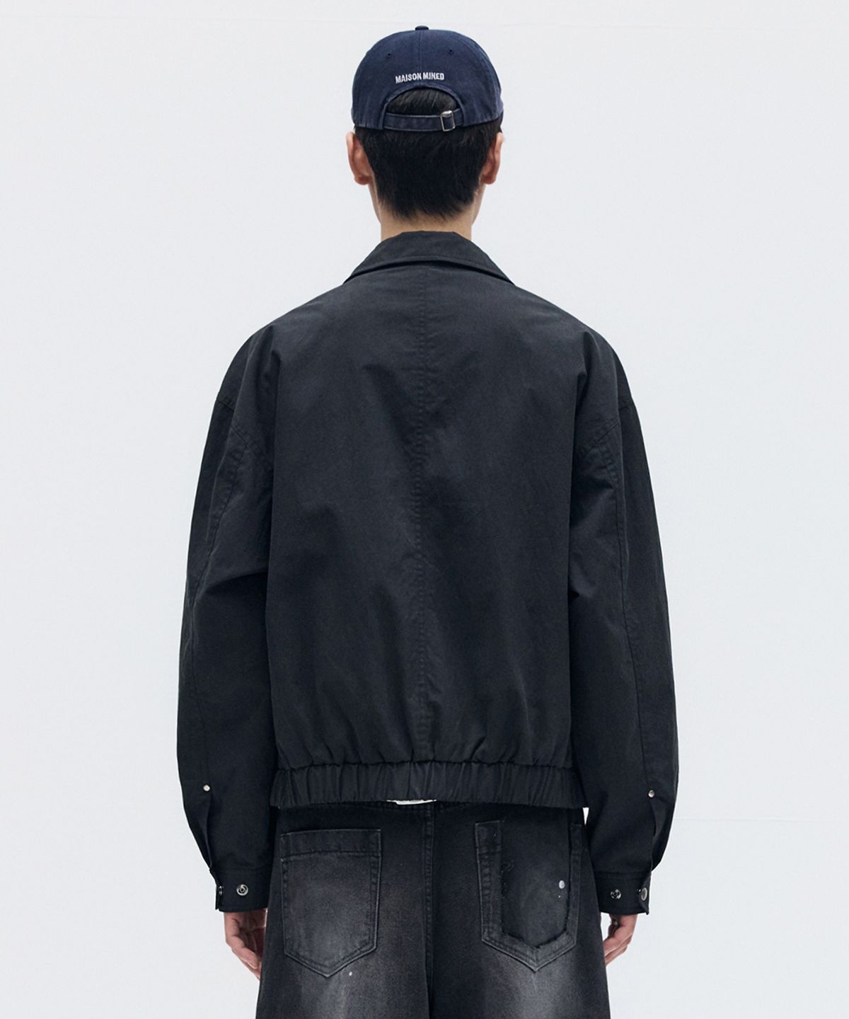 메종미네드(MAISON MINED) OVERLAYED POCKET BLOUSON BLACK