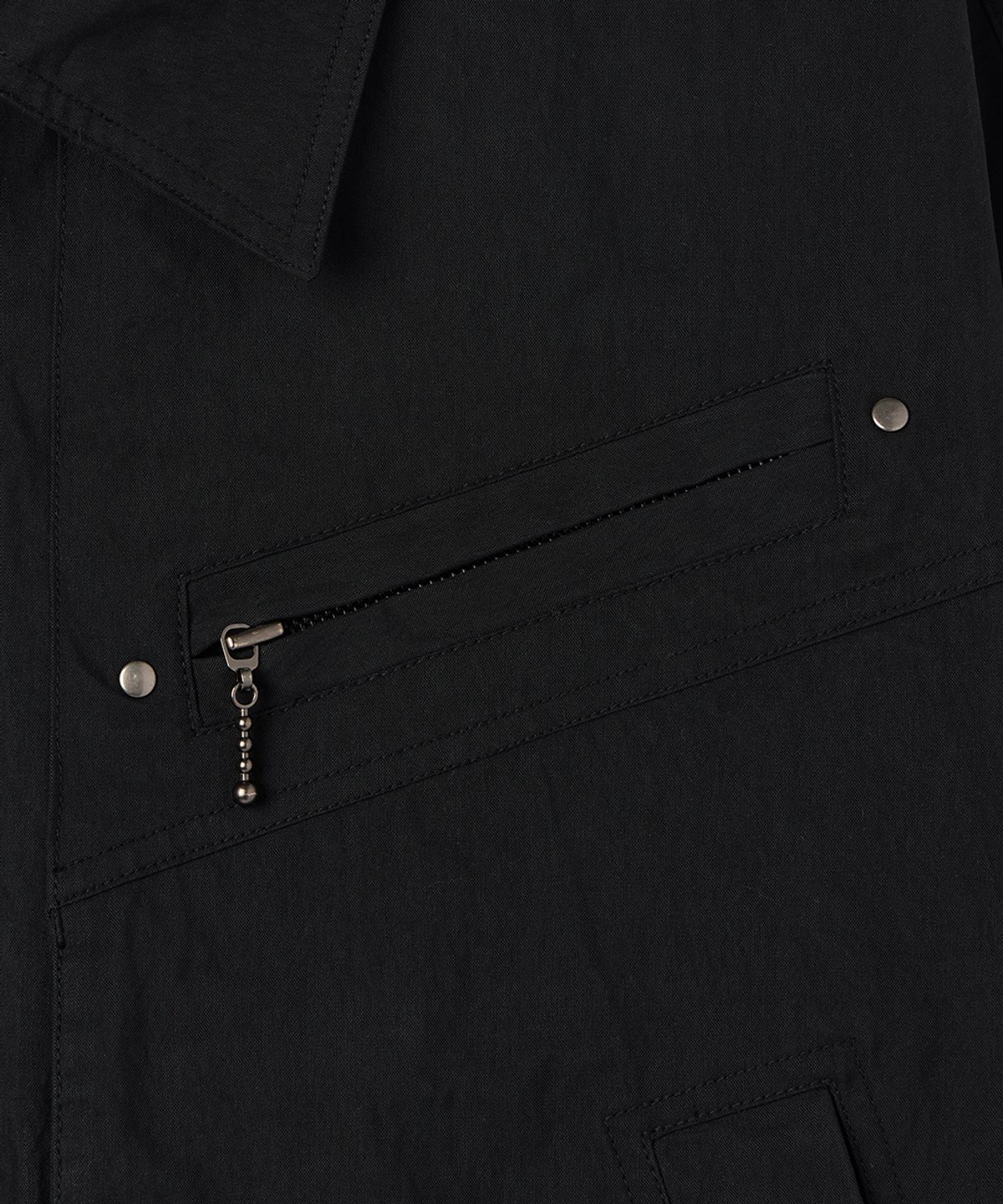 메종미네드(MAISON MINED) OVERLAYED POCKET BLOUSON BLACK