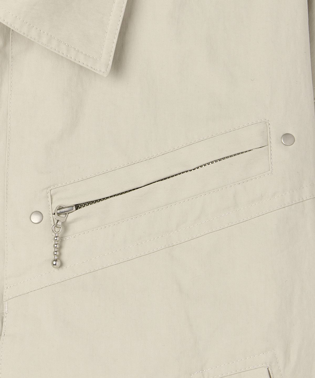 메종미네드(MAISON MINED) OVERLAYED POCKET BLOUSON BEIGE