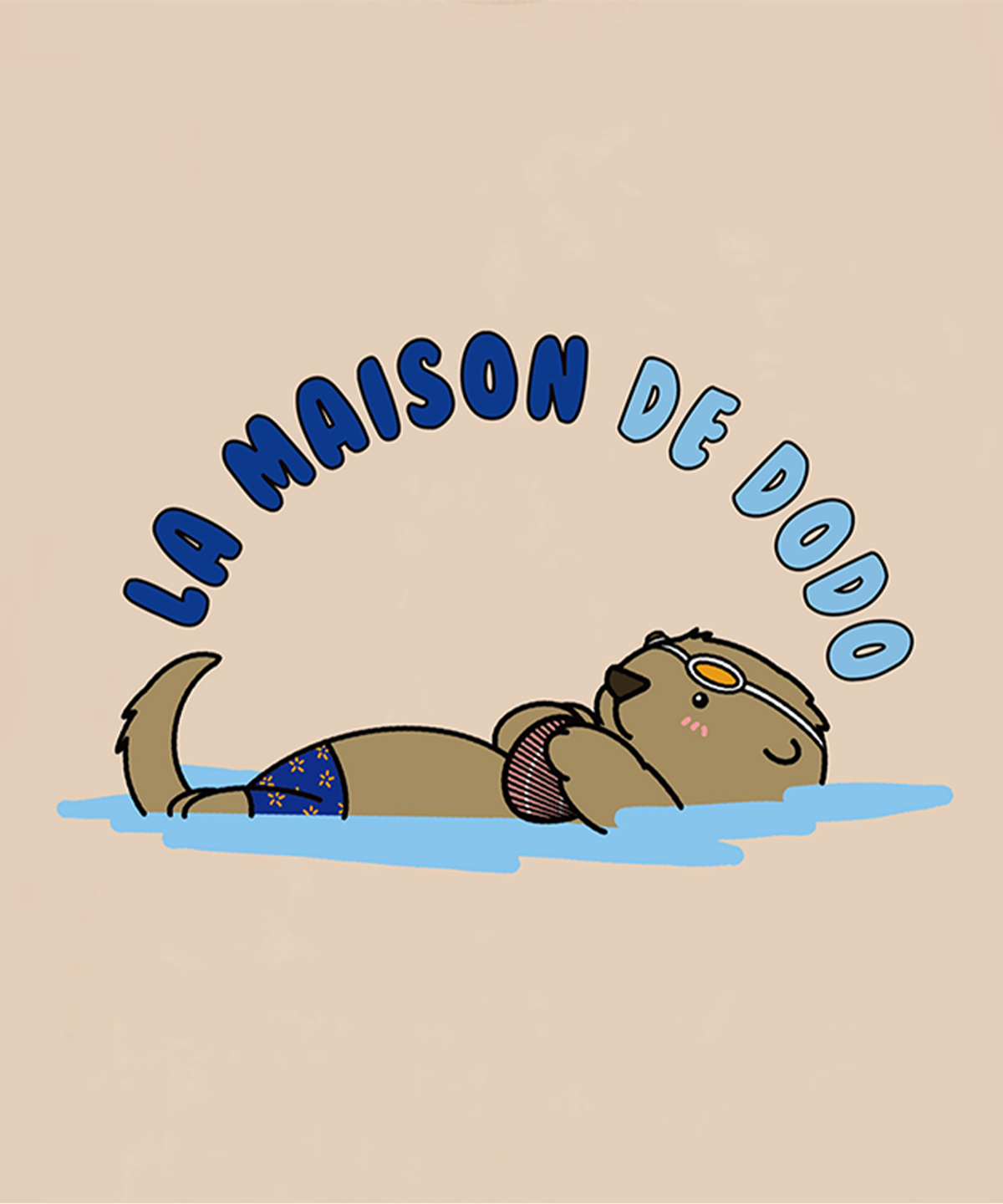 라메종드도도(LA MAISON DE DODO) Simply DODO T Shirt with Swimming Otter (Ivory)_키즈기본티 키즈프린트 등원복 키즈긴팔티 아동긴팔티 간절기 키즈선물 아동선물 여아선물 남아선물