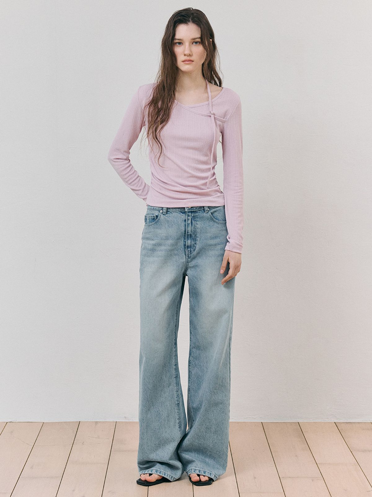 에트몽(ETMON) Buckle Strap T-Shirt, Lavender Pink
