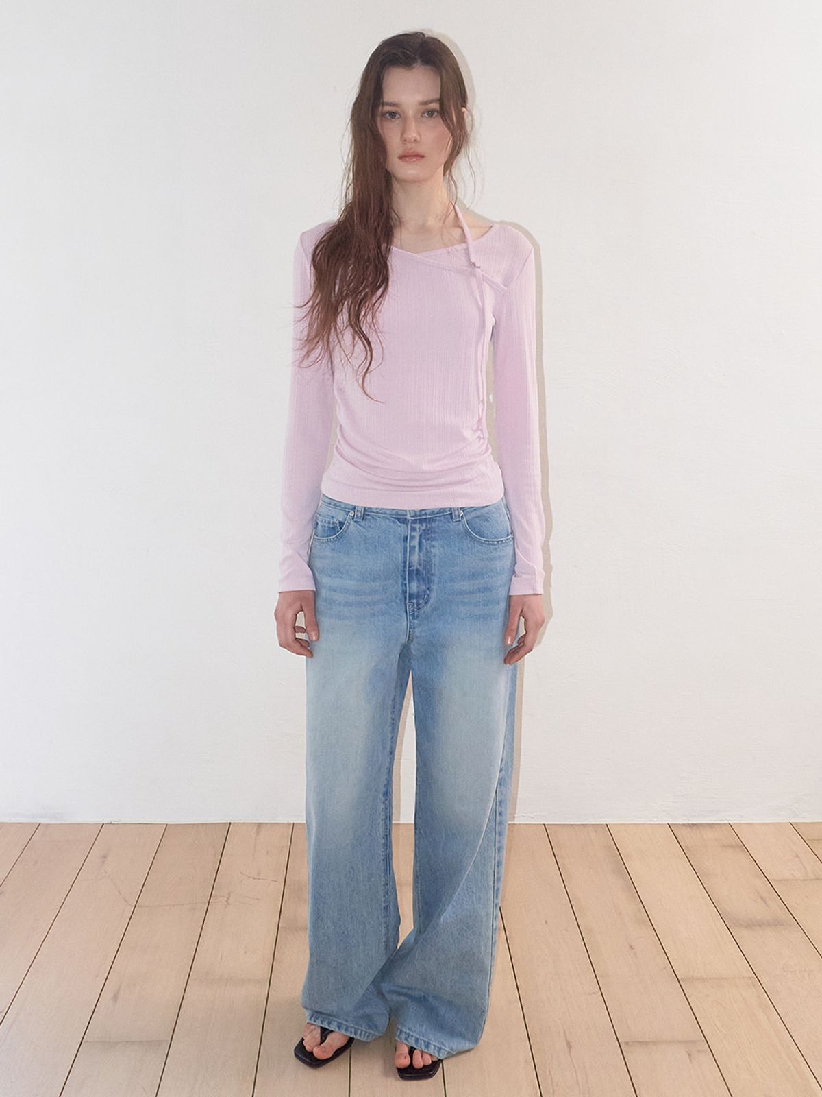 에트몽(ETMON) Buckle Strap T-Shirt, Lavender Pink