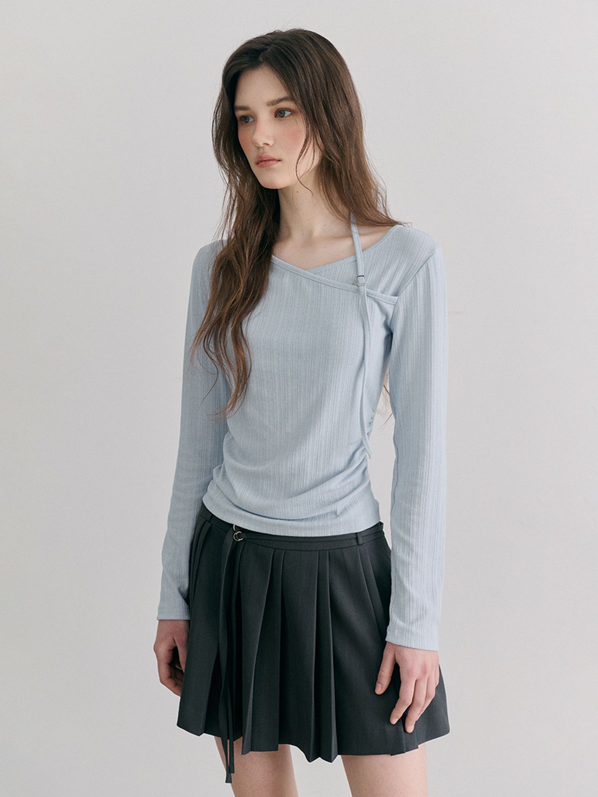 에트몽(ETMON) Buckle Strap T-Shirt, Light Blue
