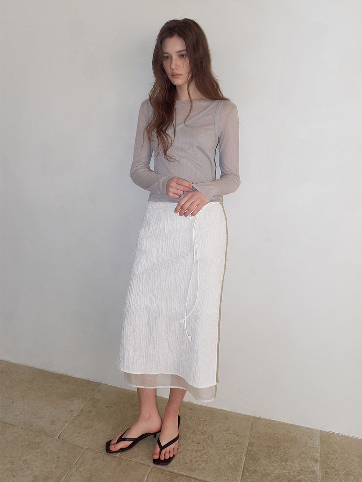 에트몽(ETMON) Ribbed Layered T-Shirt SET, Light Grey