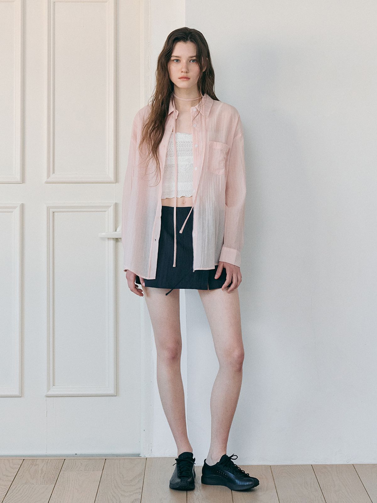 에트몽(ETMON) Side Button Strap Shirt, Pink