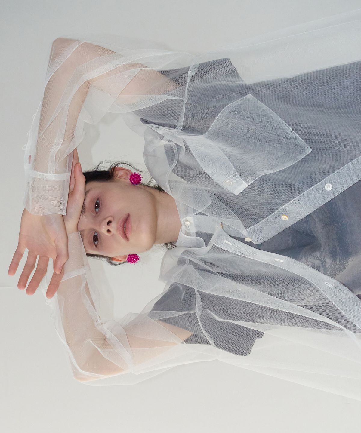 오버듀플레어(OVERDUEFLAIR) MESH OVERSIZED SHIRT_IVORY