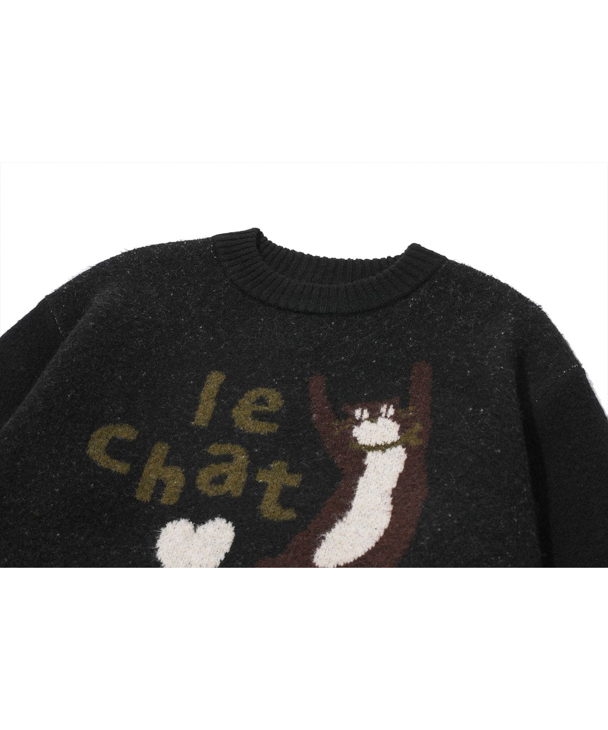 꼼파뇨(CPGN STUDIO) LE CHAT 풀오버 니트 블랙