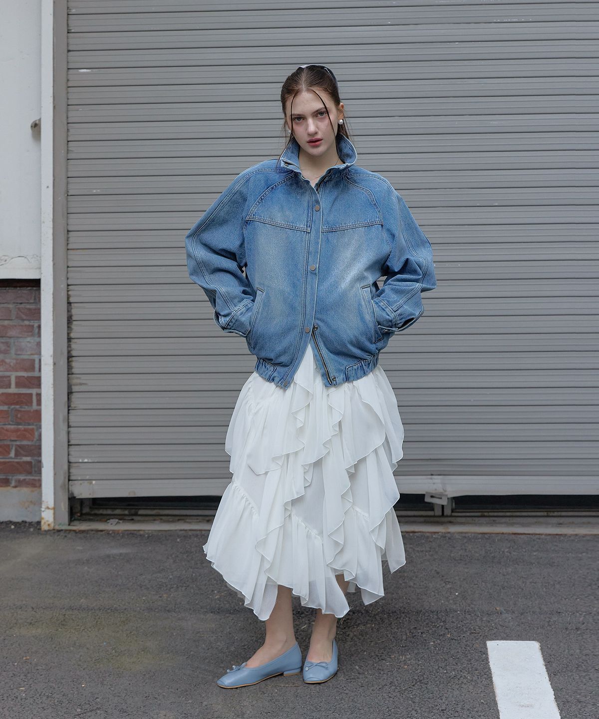 스르비(SELEVER) Falling Ruffle Skirt_3 color