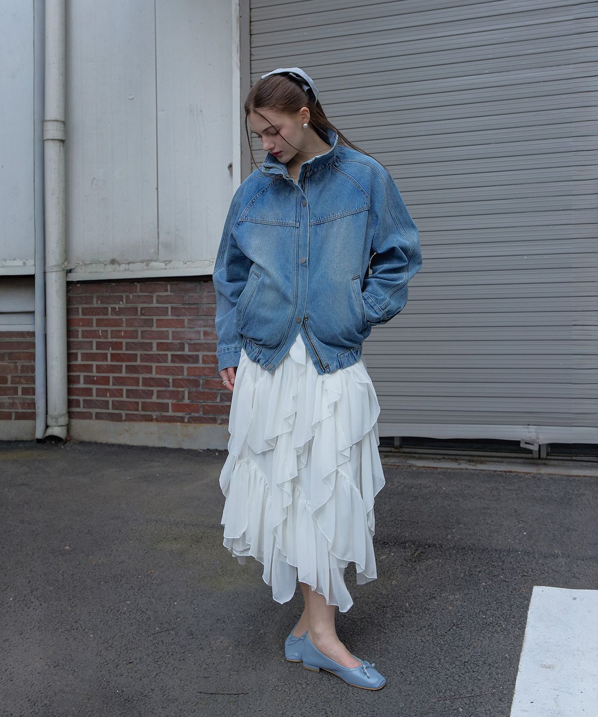 스르비(SELEVER) Falling Ruffle Skirt_3 color