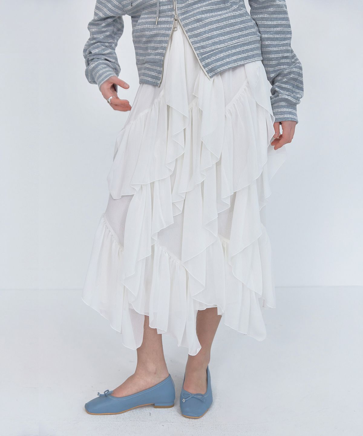 스르비(SELEVER) Falling Ruffle Skirt_3 color