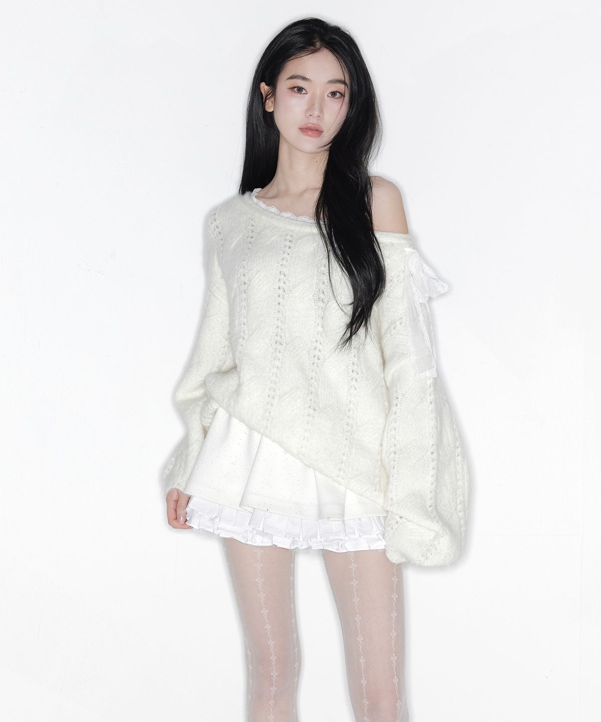 더티스(THETIS) SOFT VEIL OFF SHOULDER KNIT_TT6S302IV