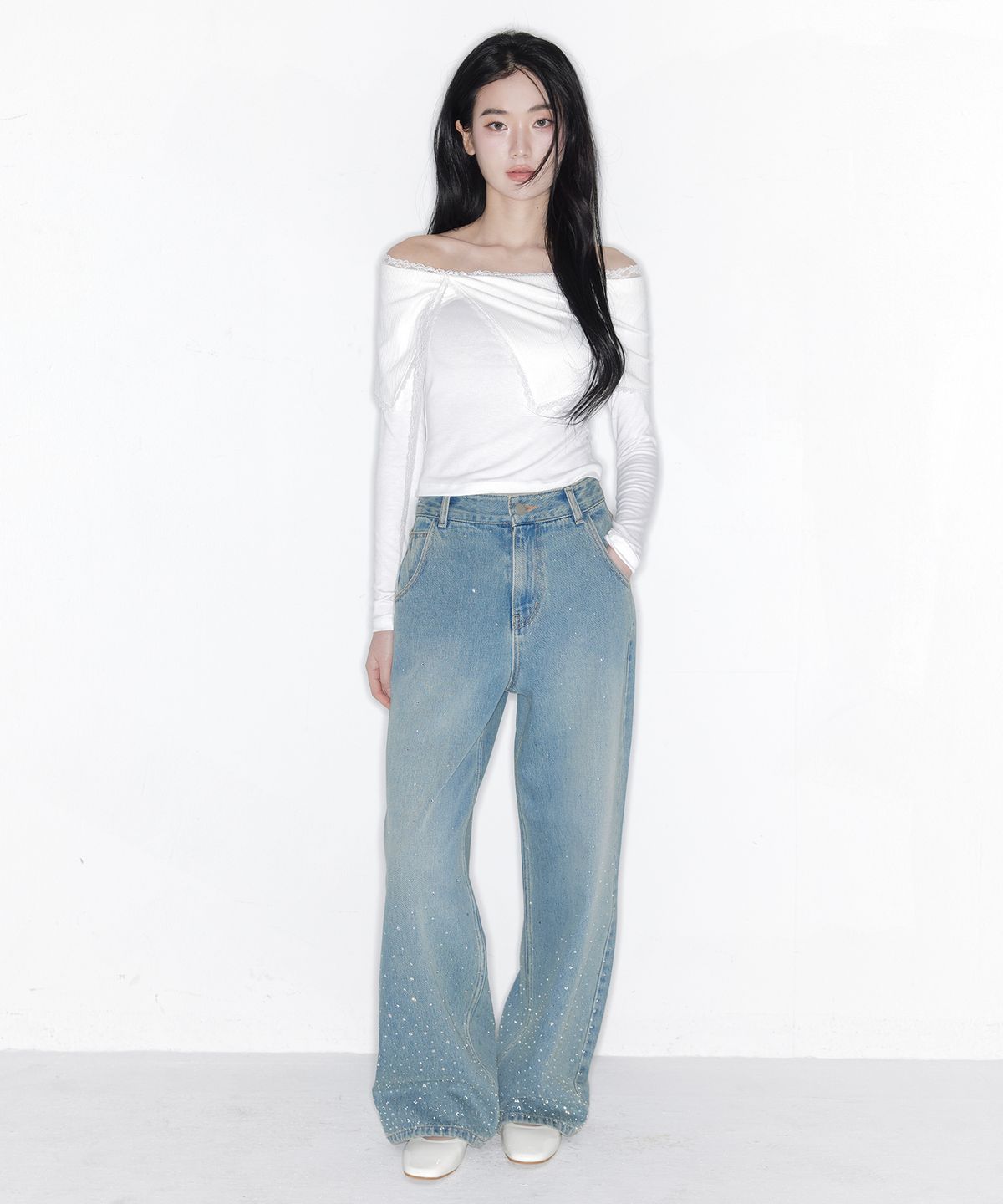 더티스(THETIS) STELLA LACE OFF SHOULDER TOP_TT6S202IV