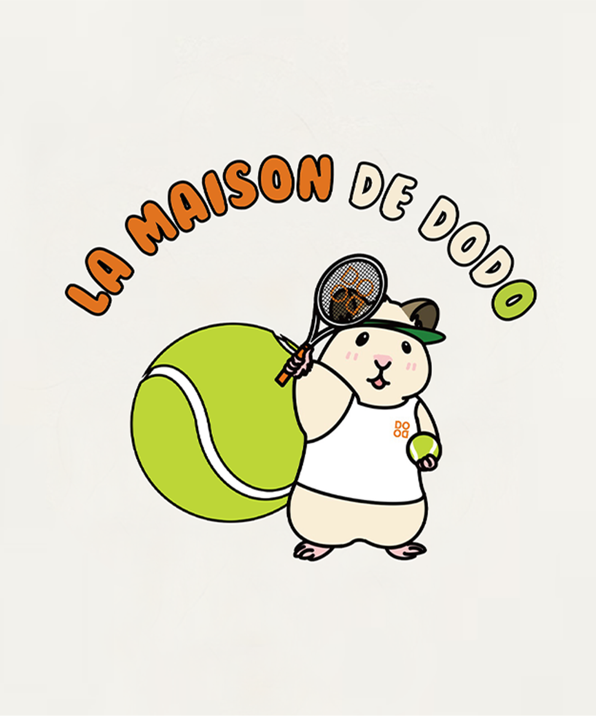 라메종드도도(LA MAISON DE DODO) Simply DODO T Shirt with Tennis Hamster (White)_키즈기본티 키즈프린트 등원복 키즈긴팔티 아동긴팔티 간절기 키즈선물 아동선물 여아선물 남아선물
