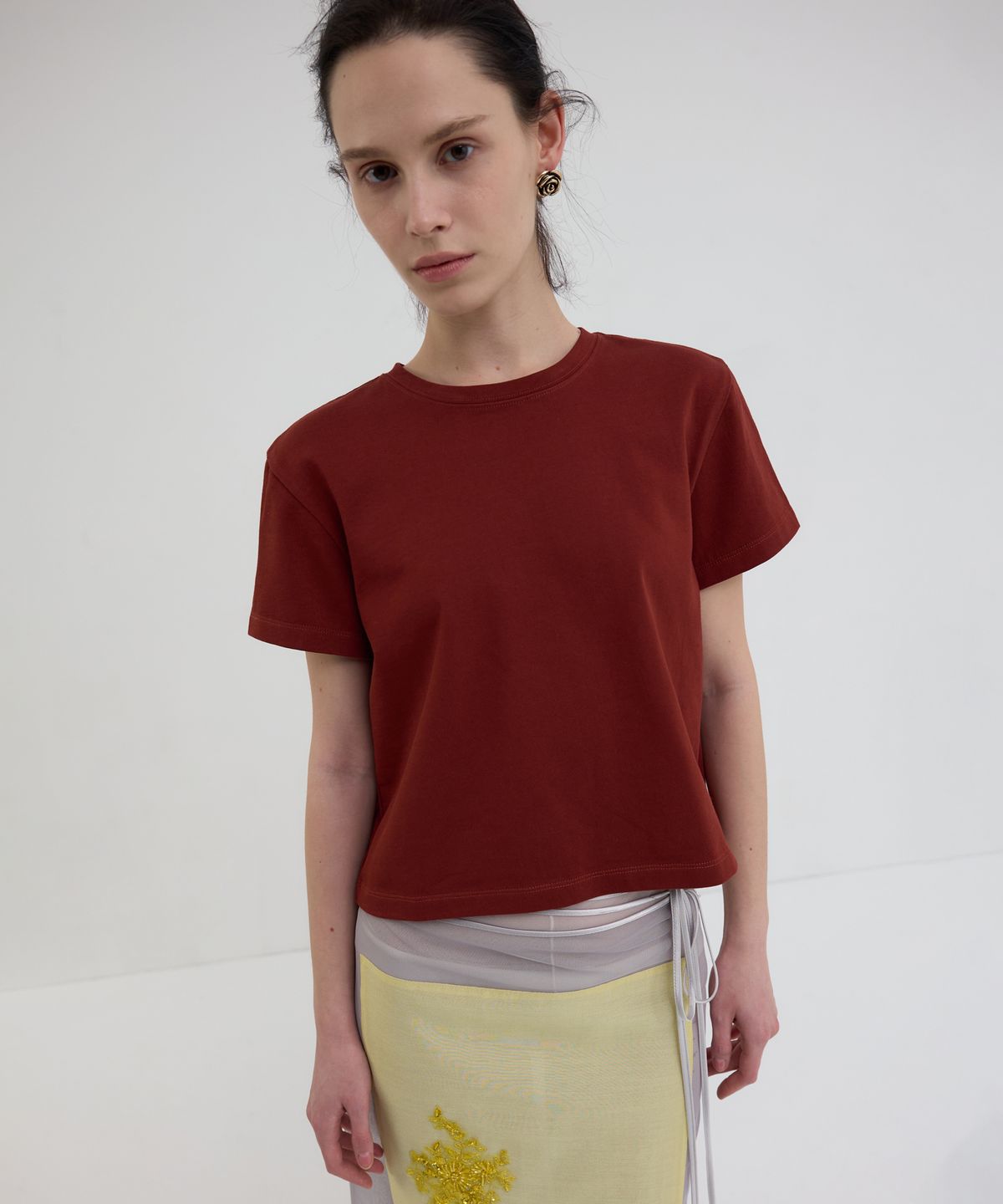 오버듀플레어(OVERDUEFLAIR) OF CLASSIC T-SHIRT_CHERRY BROWN
