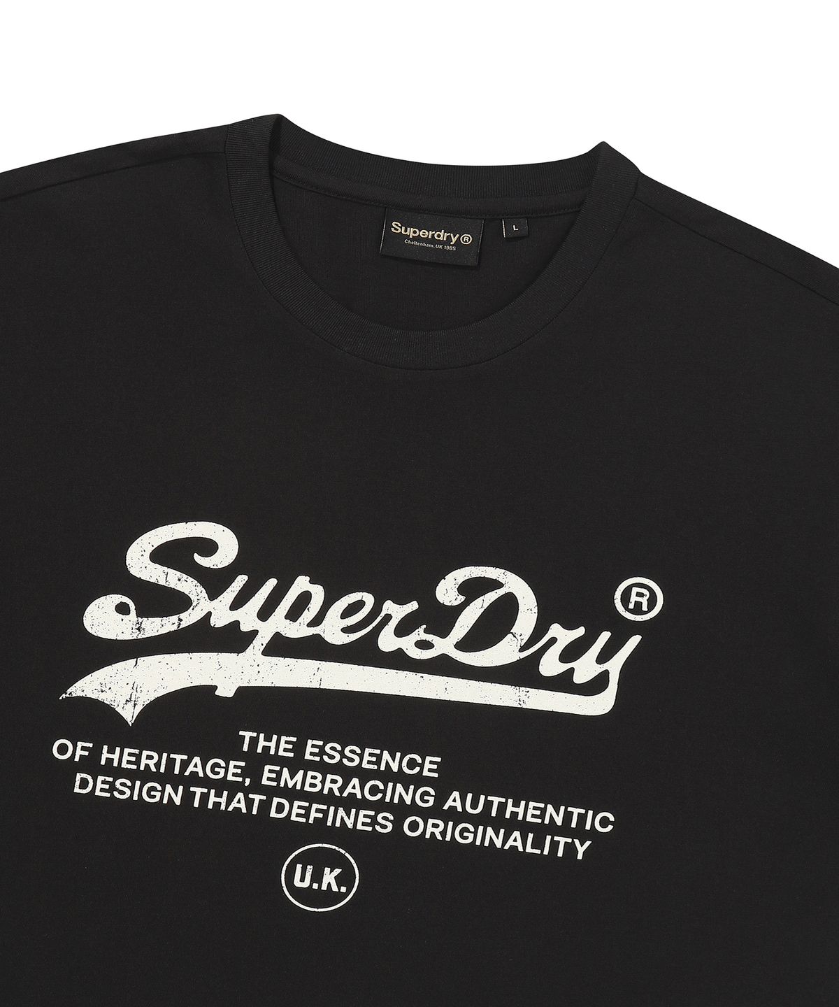 슈퍼드라이(SUPERDRY) 에센셜 로고 티셔츠 블랙 SDUISCQ11BLK