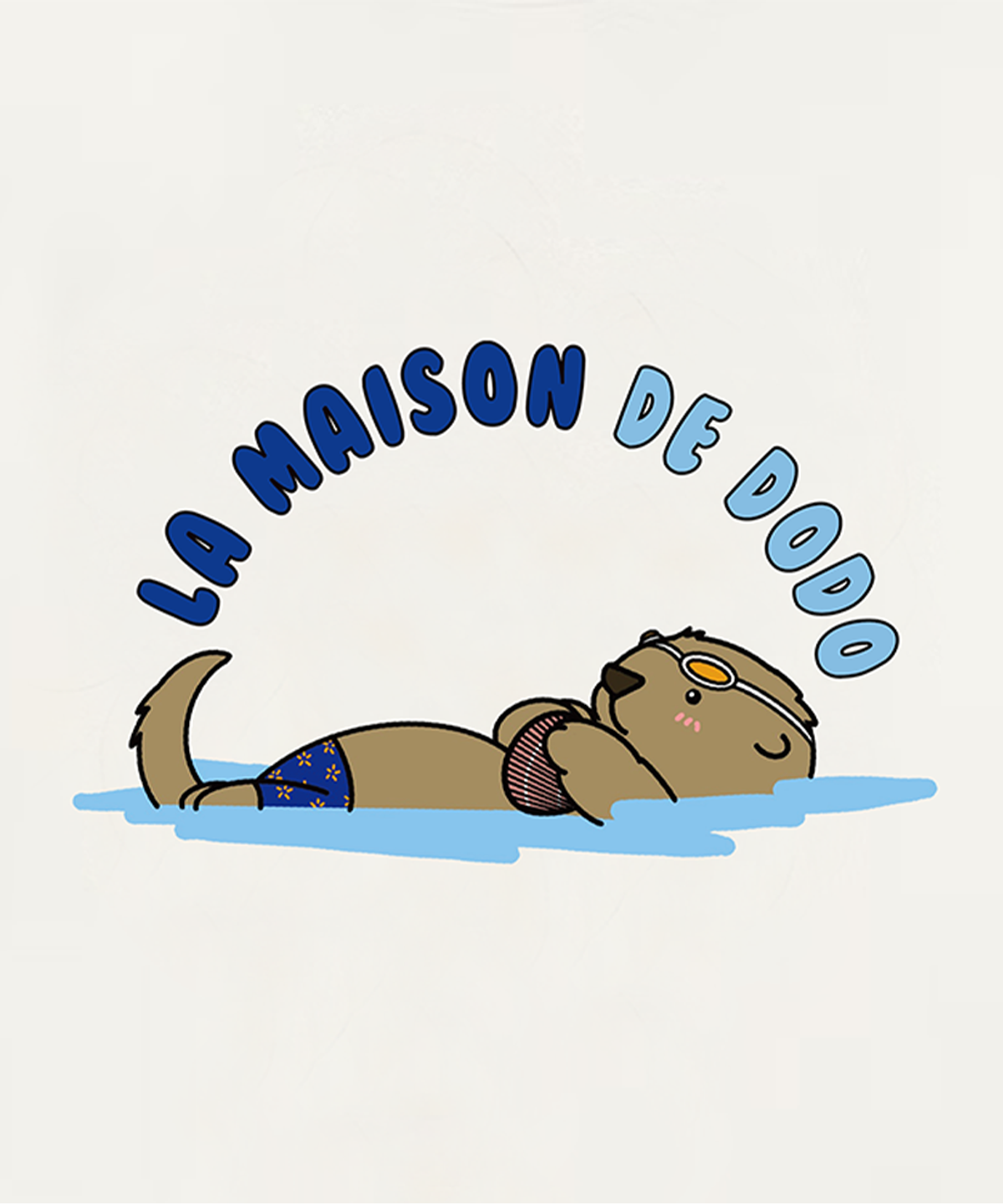 라메종드도도(LA MAISON DE DODO) Simply DODO T Shirt with Swimming Otter (White)_키즈기본티 키즈프린트 등원복 키즈긴팔티 아동긴팔티 간절기 키즈선물 아동선물 여아선물 남아선물