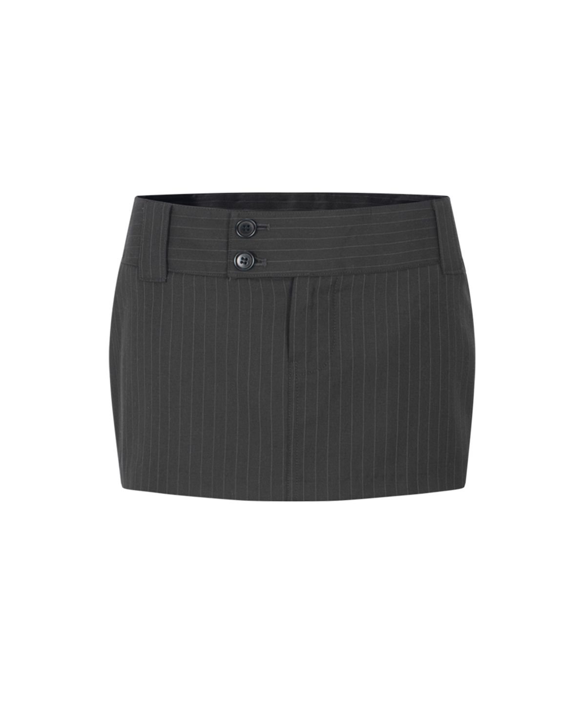 플리즈노팔로우(PLEASENOFOLLOW) Brynn Stripe Button Skirt (Black)