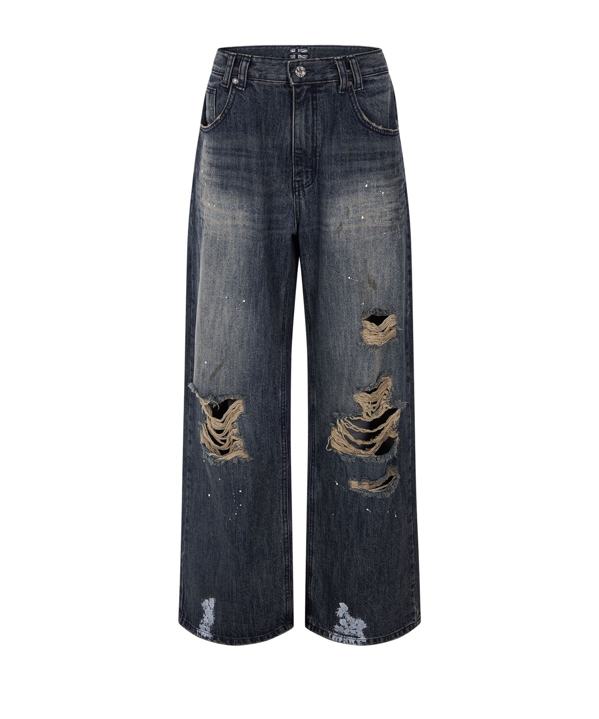 플리즈노팔로우(PLEASENOFOLLOW) Jay Destroyed Wide Denim (Vintage Blue)