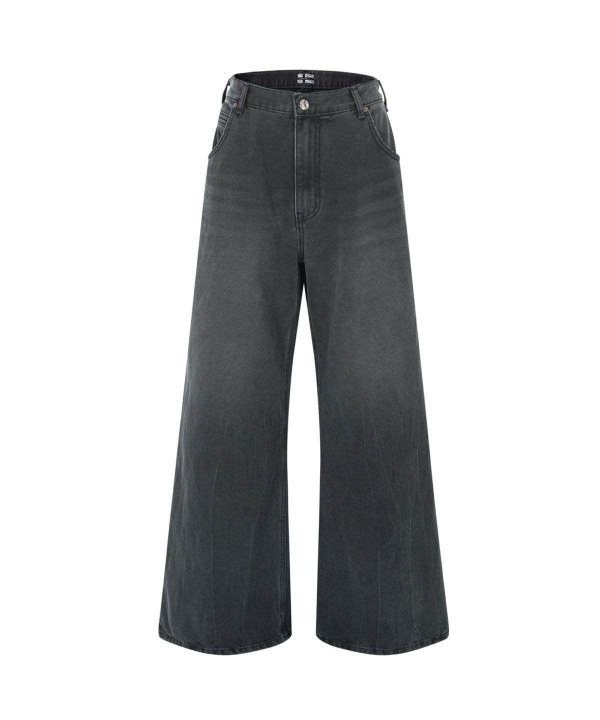 플리즈노팔로우(PLEASENOFOLLOW) Ken Wide Flare Jeans (Vintage Deep Grey)