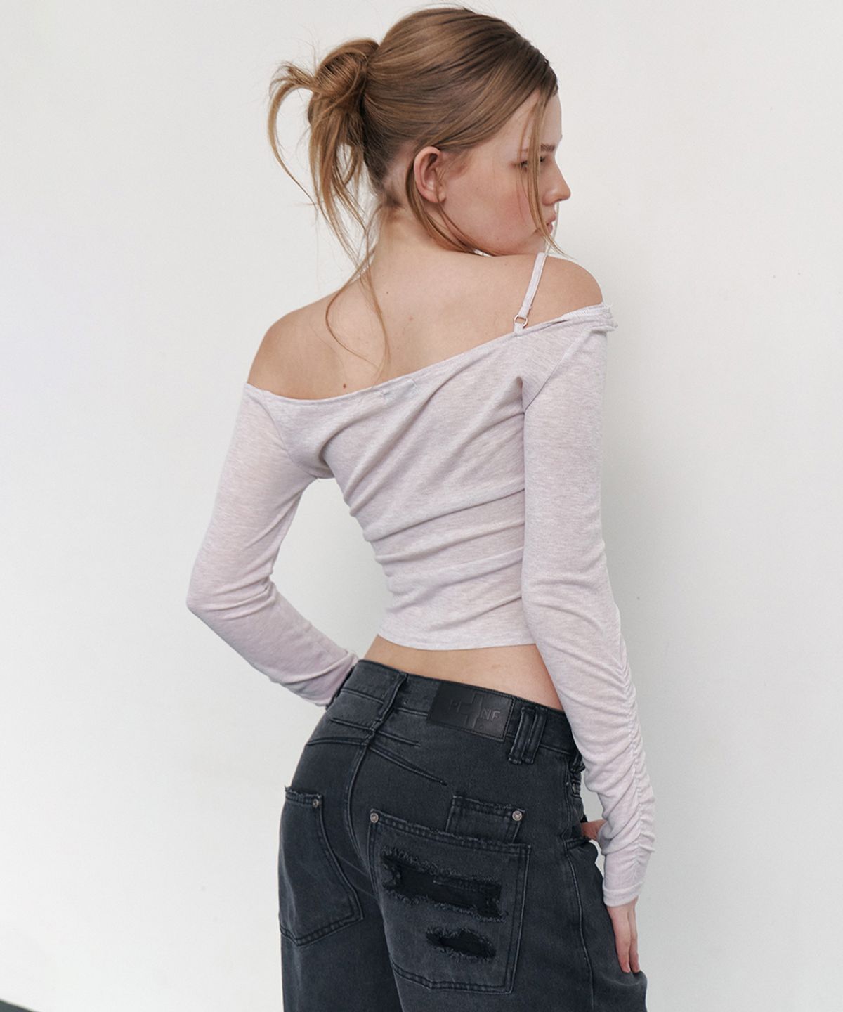 플리즈노팔로우(PLEASENOFOLLOW) Ken Wide Flare Jeans (Vintage Deep Grey)