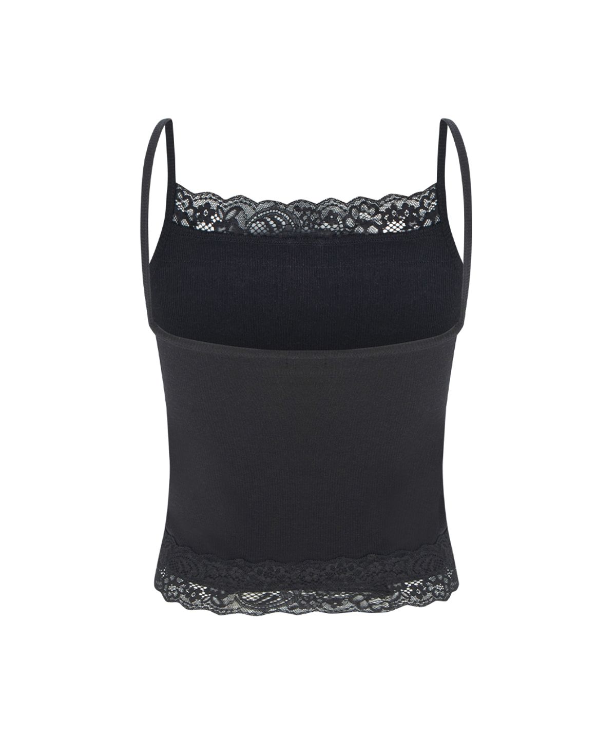플리즈노팔로우(PLEASENOFOLLOW) Alice Lace Sleeveless Top (Black)