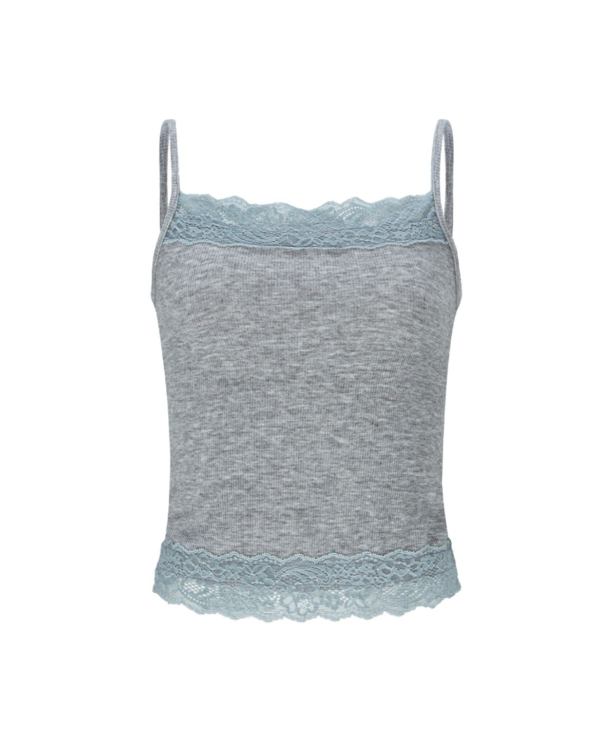플리즈노팔로우(PLEASENOFOLLOW) Alice Lace Sleeveless Top (Melange Grey)