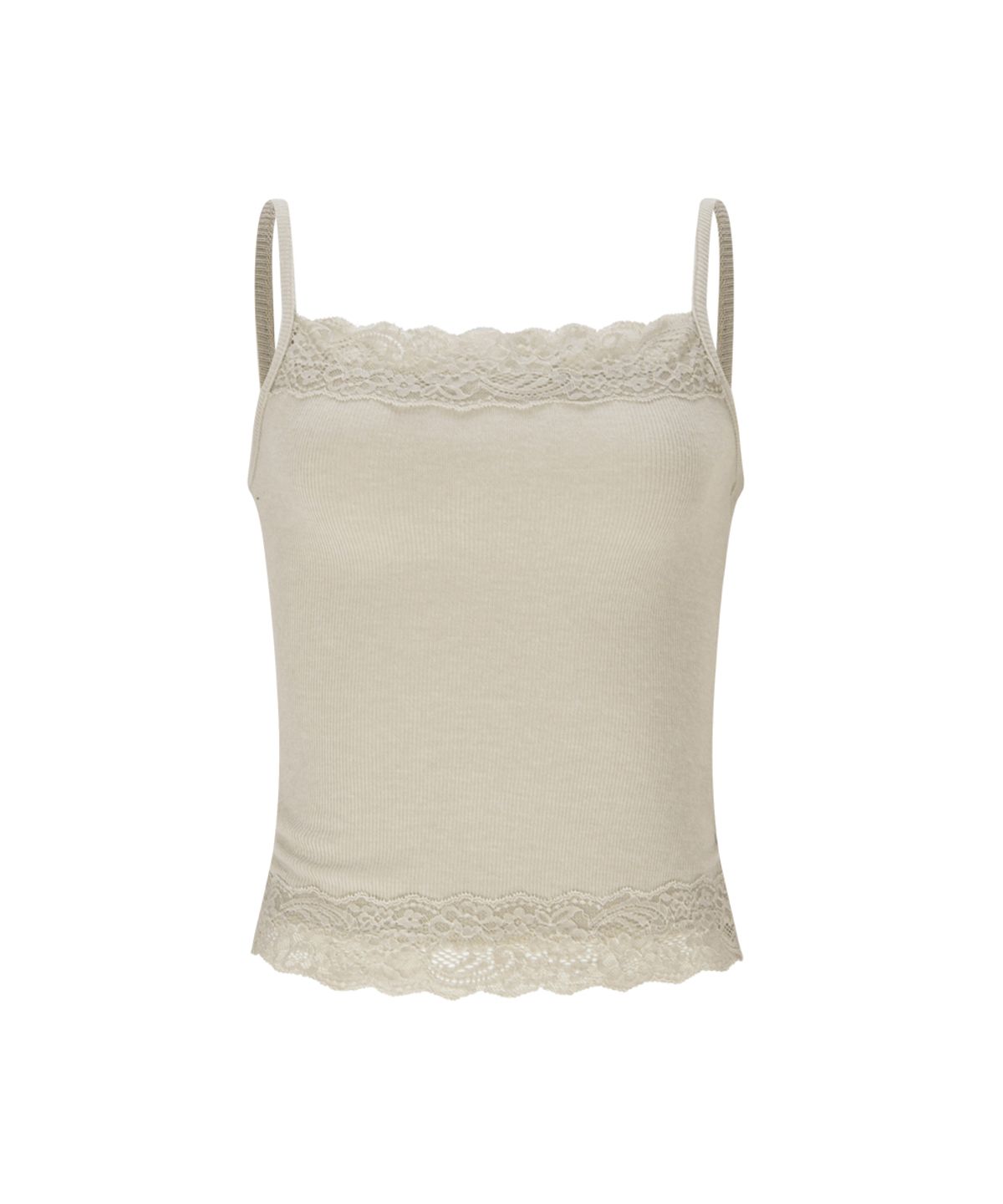 플리즈노팔로우(PLEASENOFOLLOW) Alice Lace Sleeveless Top (Beige)