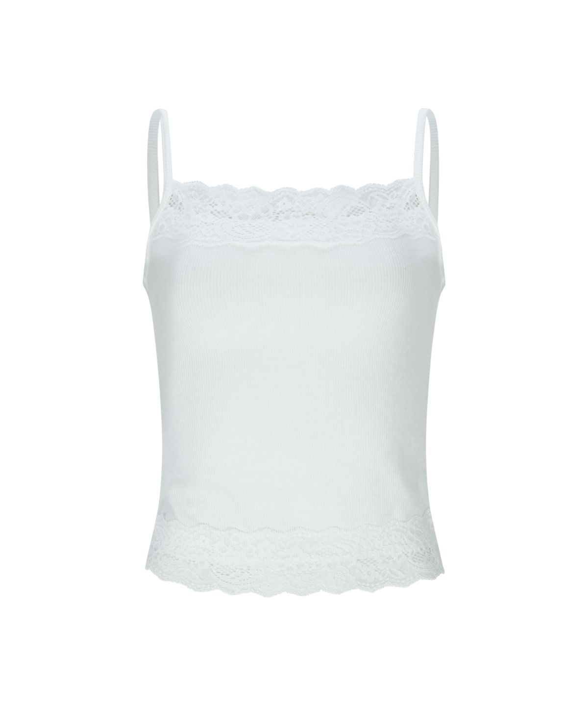 플리즈노팔로우(PLEASENOFOLLOW) Alice Lace Sleeveless Top (White)