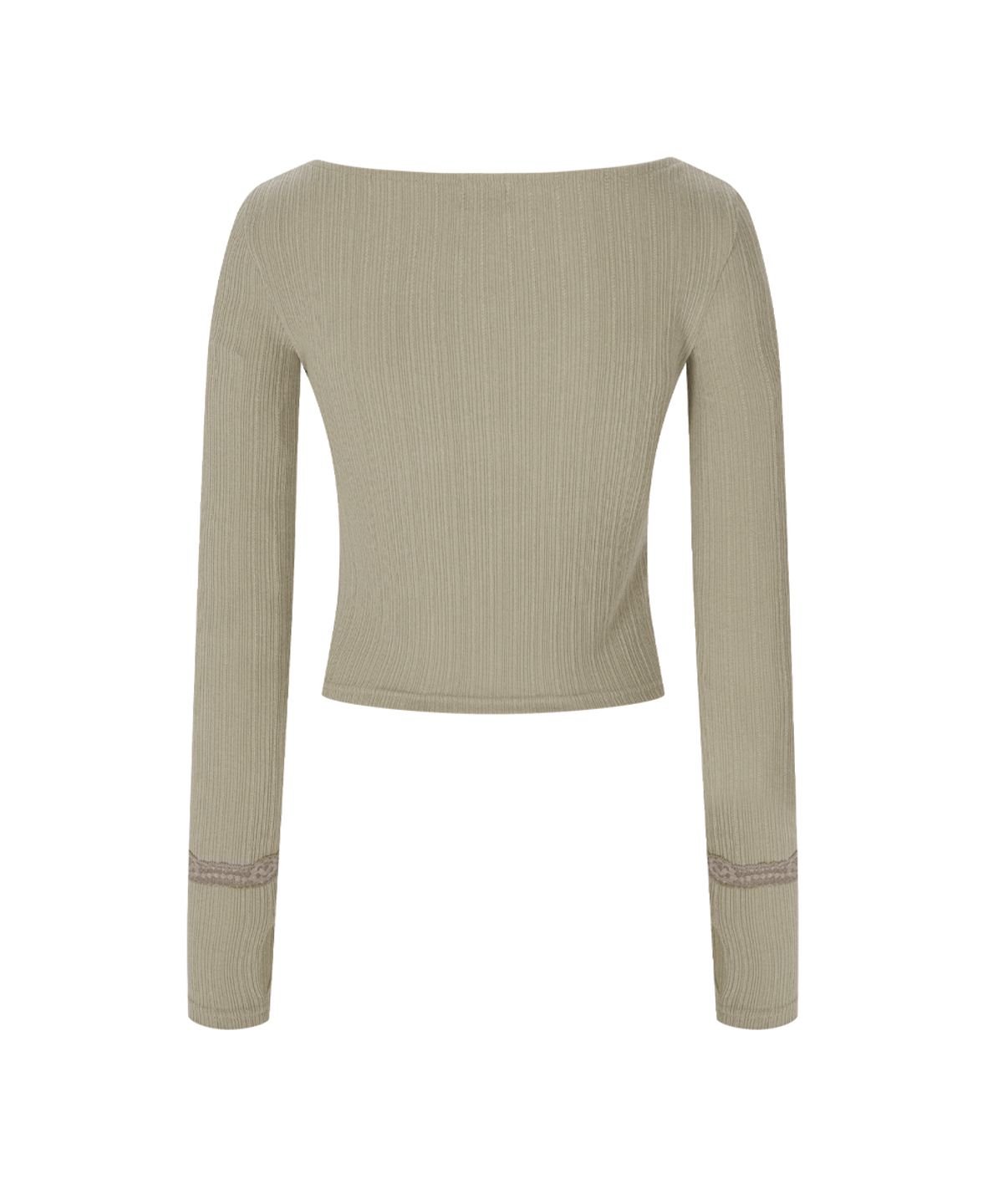 플리즈노팔로우(PLEASENOFOLLOW) Suzan Heart-Neck Long Sleeve Top (Brown)