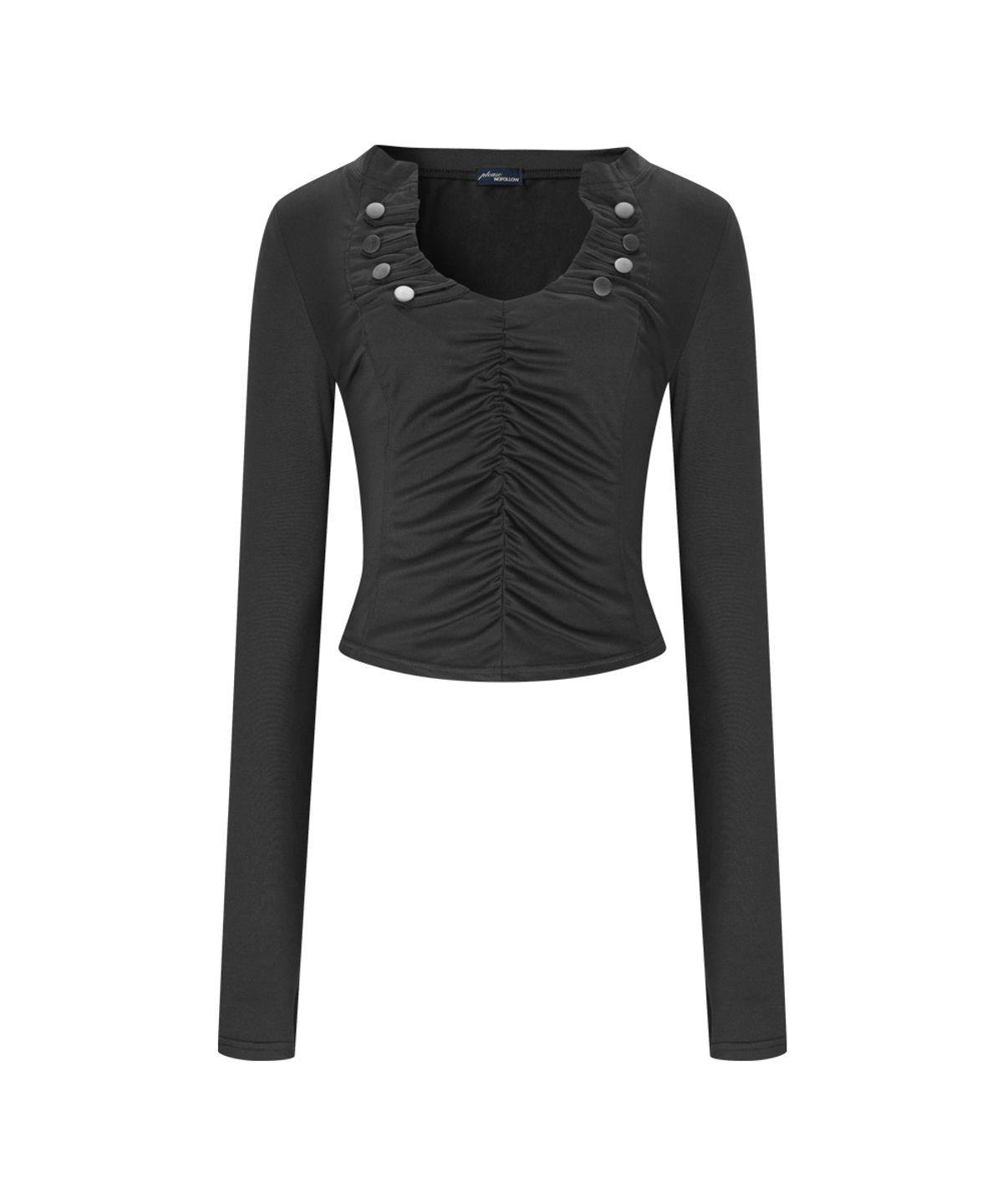 플리즈노팔로우(PLEASENOFOLLOW) Ruby Long Sleeve Top (Black)