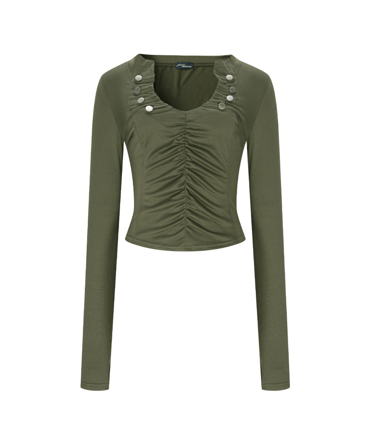 플리즈노팔로우(PLEASENOFOLLOW) Ruby Long Sleeve Top (Khaki)