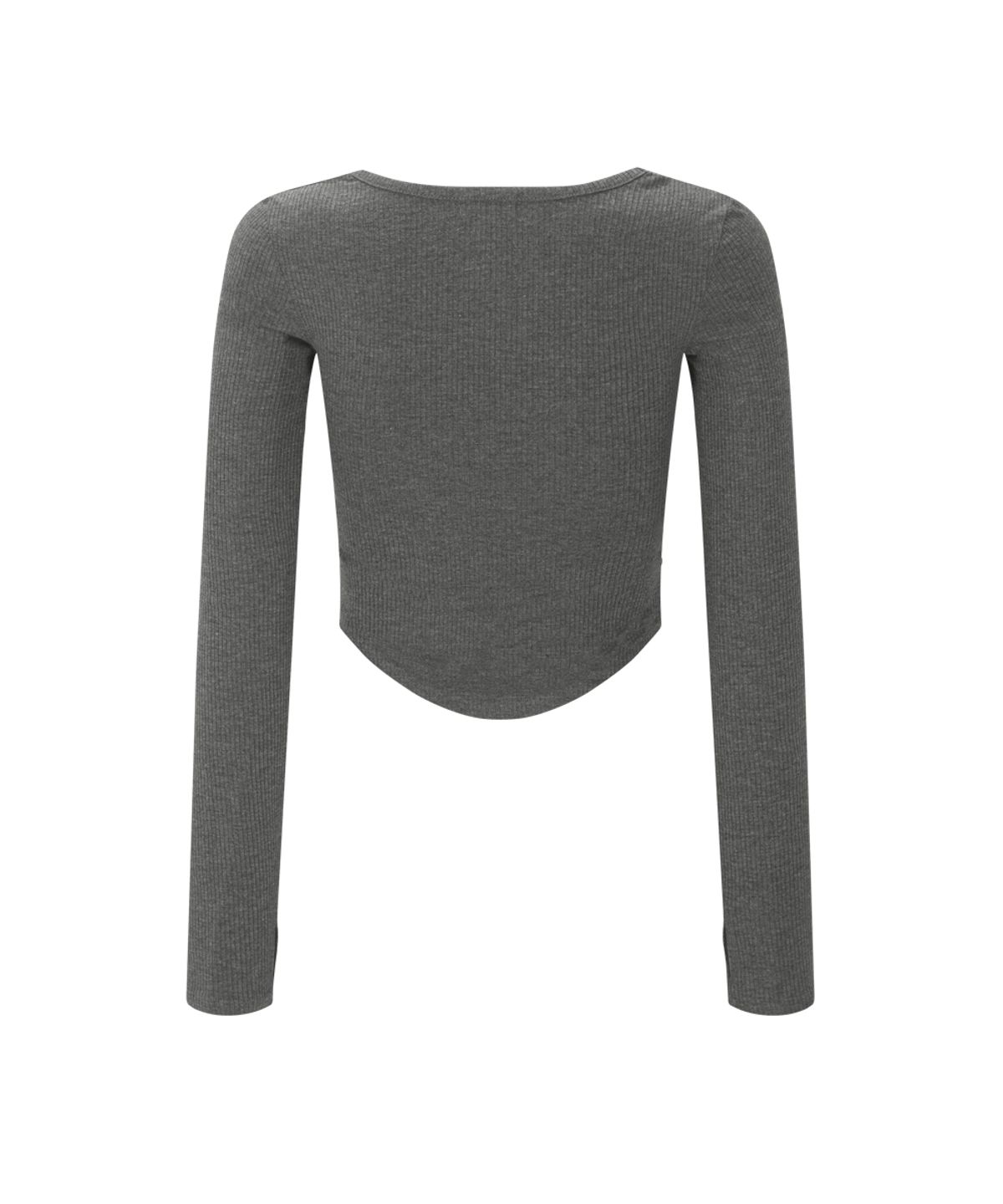 플리즈노팔로우(PLEASENOFOLLOW) 26SS Barbie Squareneck Long Sleeve Top (Melange Charcoal)