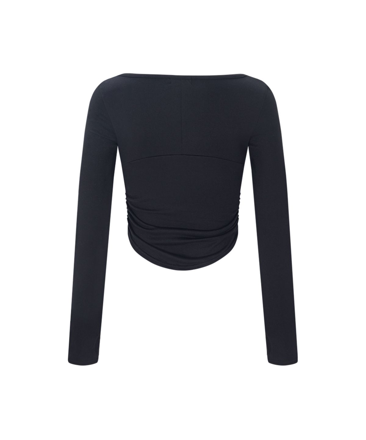 플리즈노팔로우(PLEASENOFOLLOW) Amanda Shirring Long Sleeve Top (Black)
