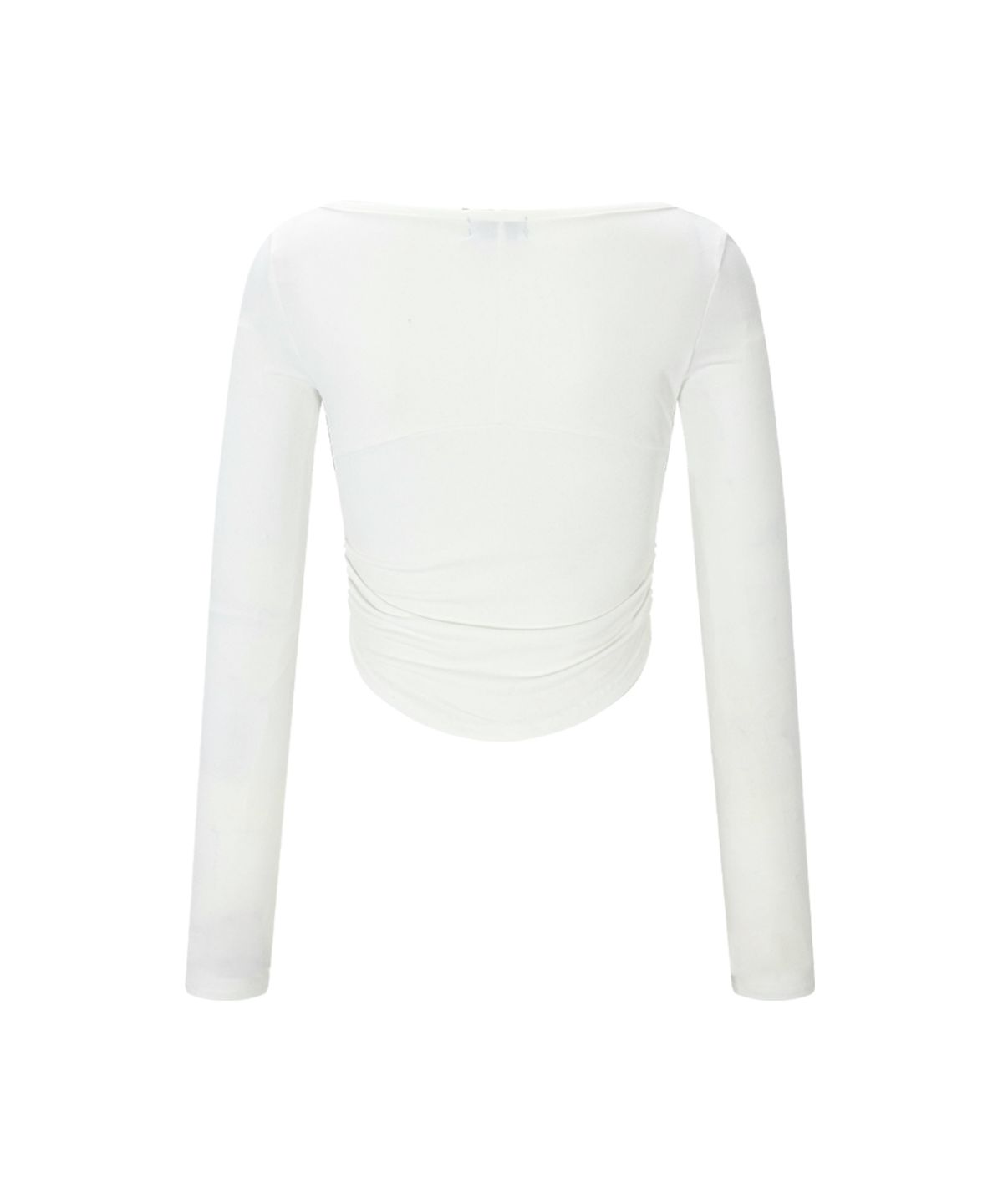 플리즈노팔로우(PLEASENOFOLLOW) Amanda Shirring Long Sleeve Top (White)
