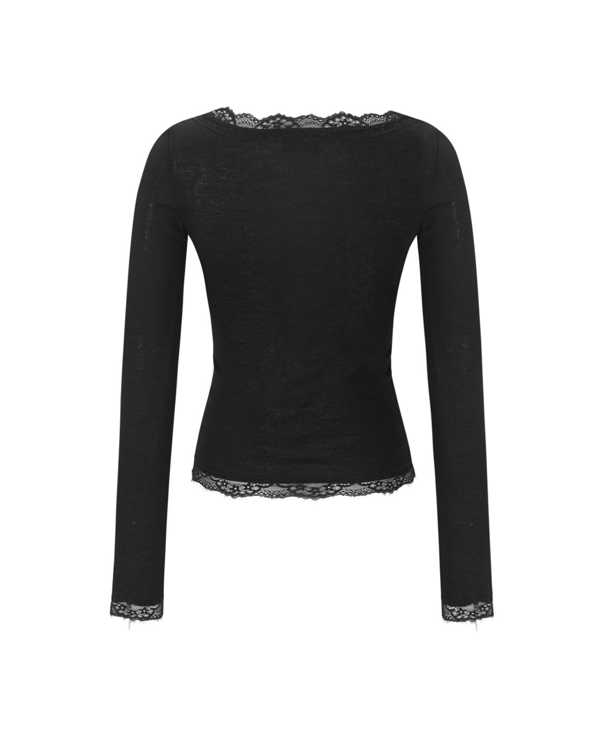 플리즈노팔로우(PLEASENOFOLLOW) Kane Lace Long Sleeve Top (Black)